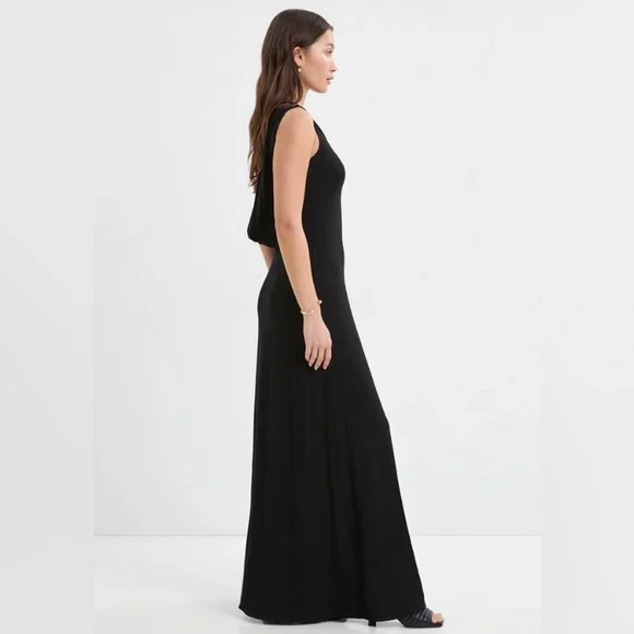Marcella NYC Laurel Gown Dress Black European Jersey High Stretch Small - Picture 6 of 15